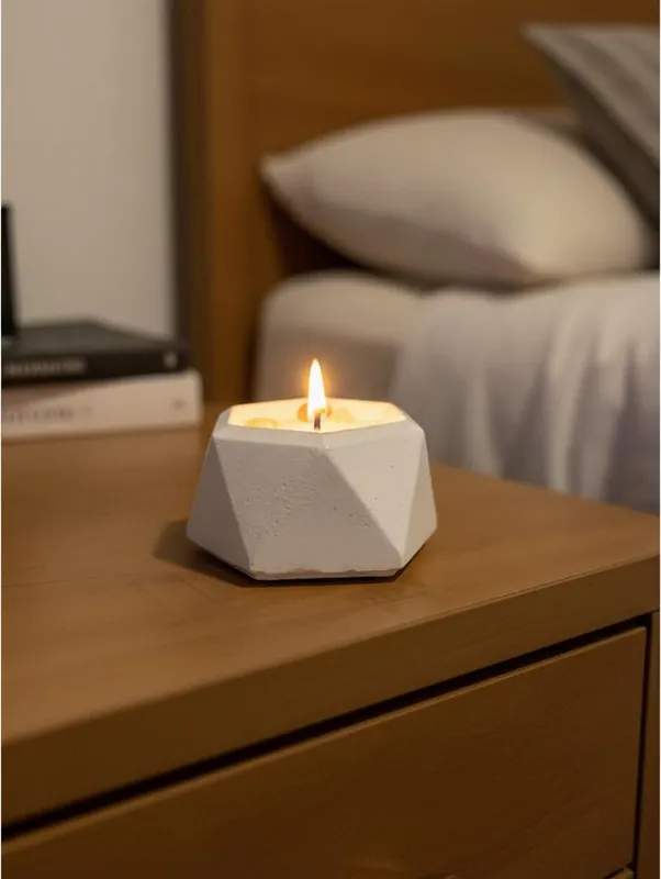 Vela Aromática 87 I Decorativa Lavanda Baunilha I Linha Stone Nature
