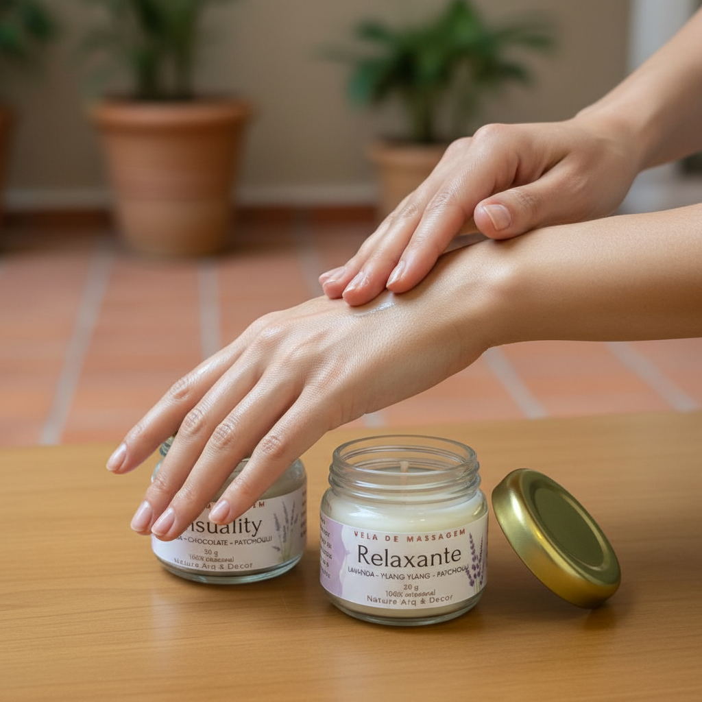 Kit 2 Velas Aromáticas De Massagem I Blend De Óleos Vegetais