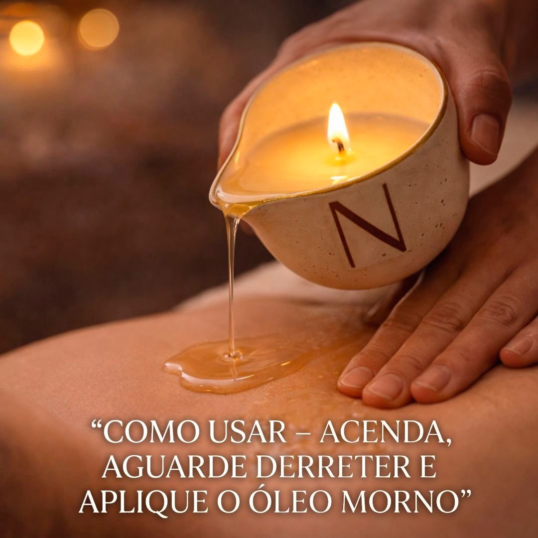 Vela De Massagem Aromática 60g I Hidratante Beijável Nature Baunilha Lavanda Ylang Ylang