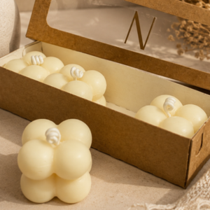 Kit Presente 4 Velas Bubble Lavanda Artesanal | Vela Decoração Nature