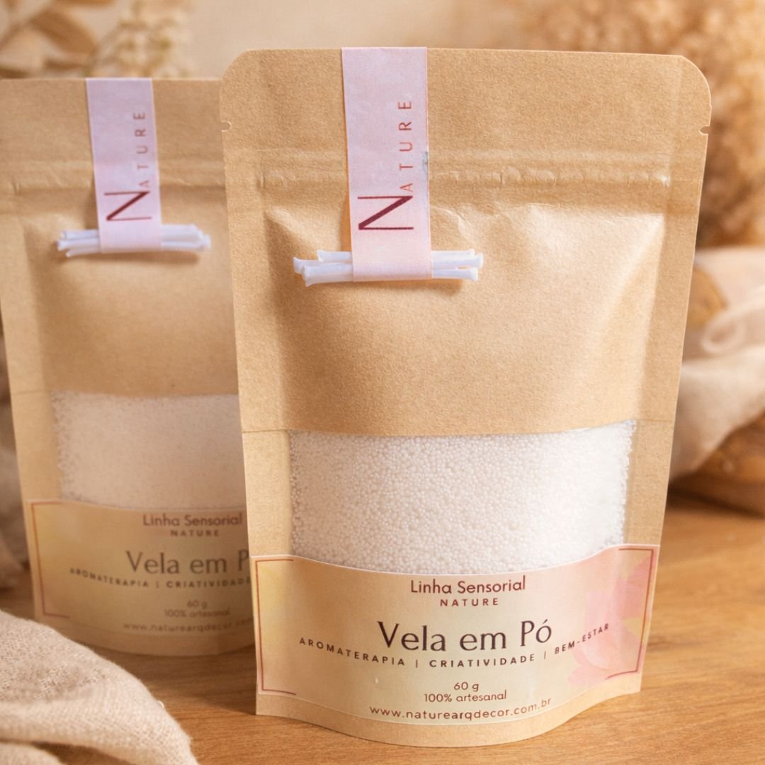 Kit 2 velas em pó 60g Nature I Parafina Areia Decorativa DIY Efeito Perolado Brilhante - Imagem 2