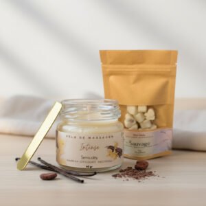 Kit 1 Vela De Massagem Hidratante + 1 Wax Melts I Pastilhas Aromáticas Nature