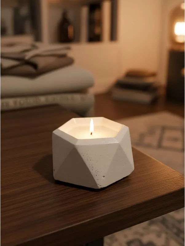 Vela Aromática 87 I Decorativa Lavanda Baunilha I Linha Stone Nature - Imagem 2
