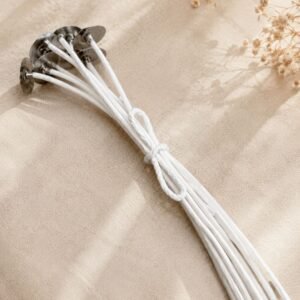 Kit 10 a 50 Pavios para Vela com Ilhós Metálico de 18cm para vela em pó I Nature