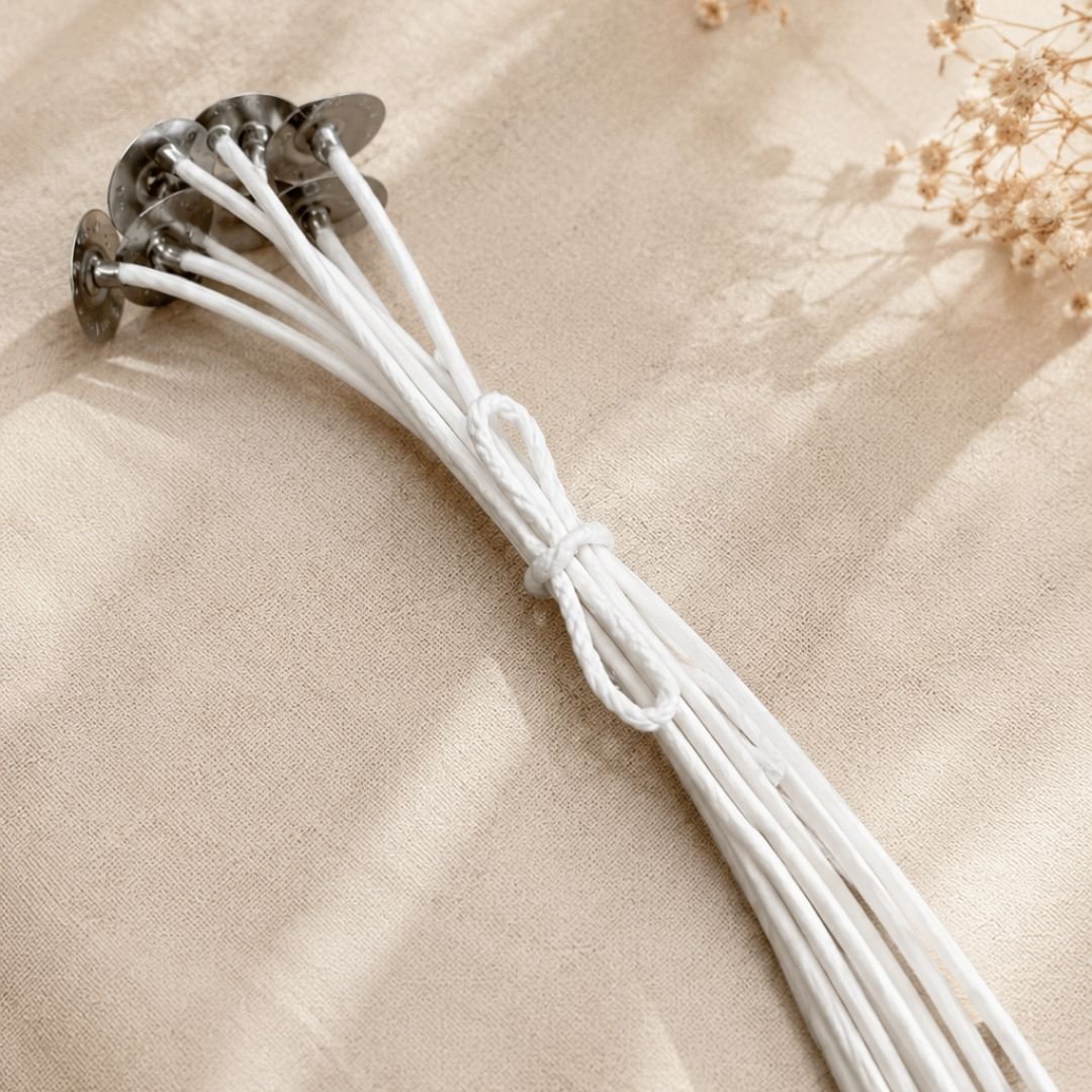 Kit 10 a 50 Pavios para Vela com Ilhós Metálico de 18cm para vela em pó I Nature