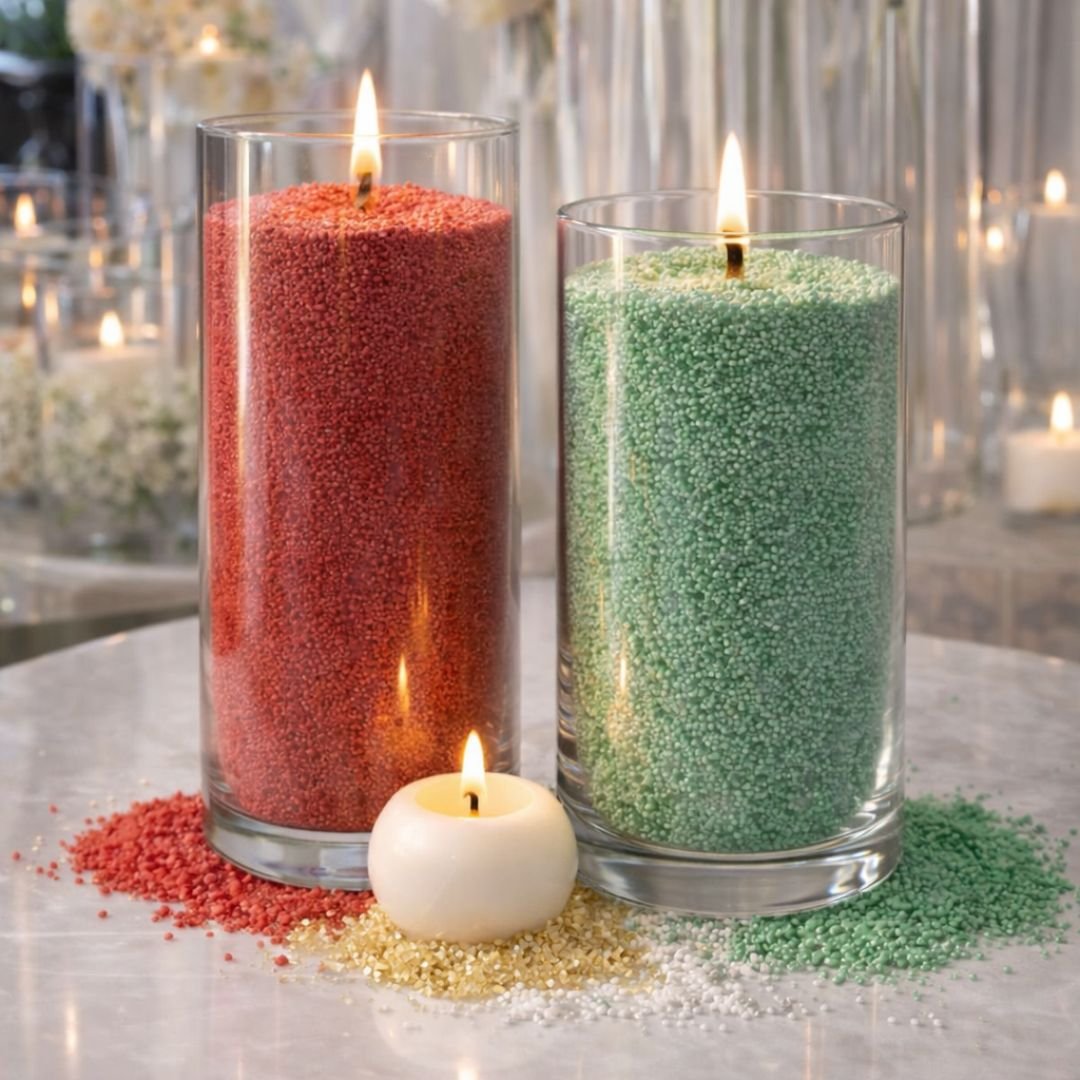 Kit 2 Velas em Pó 60g Verde e Vermelha | Cera Natural Areia Ecológica - Imagem 2