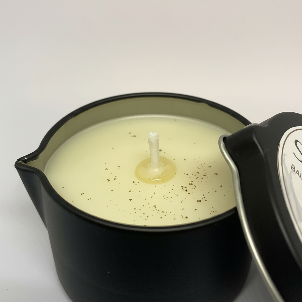 Vela de Massagem Corporal 60g I Hidratante I Baunilha e Lavanda Lata com bico - Imagem 5