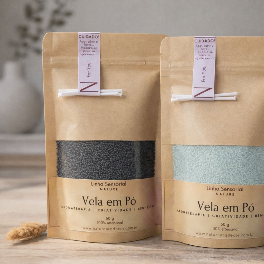 Kit 2 velas em pó 60g Nature I Parafina Areia Decorativa DIY Efeito Perolado Brilhante - Imagem 3