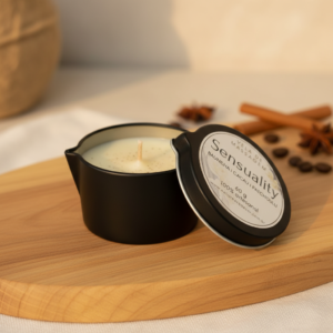 Vela de Massagem Corporal 60g I Hidratante I Baunilha e Lavanda Lata com bico