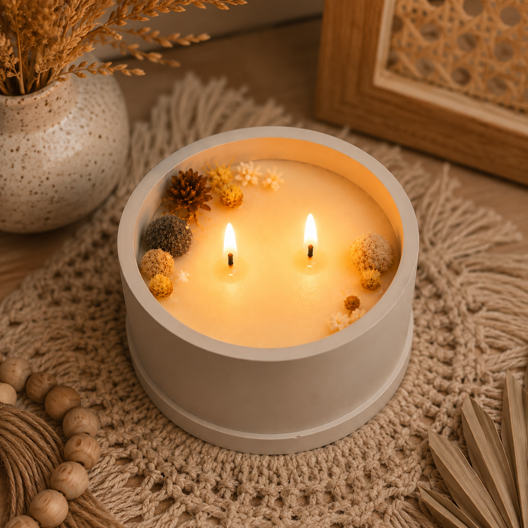 Vela Aromática 60g Linha Stone | Baunilha & Lavanda | Vaso Liso Nature - Imagem 4